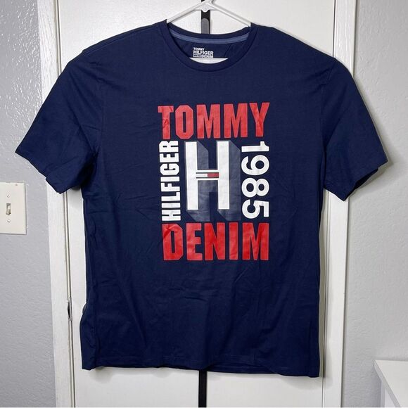 Tommy Hilfiger Mens Navy Blue T Shirt Size XL - Picture 6 of 9